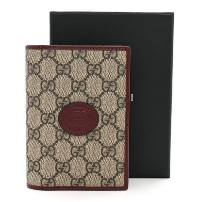 Gucci GG Supreme Monogram Azalea Calfskin Retro Interlocking G Passport Case Beige Red 8 of 8