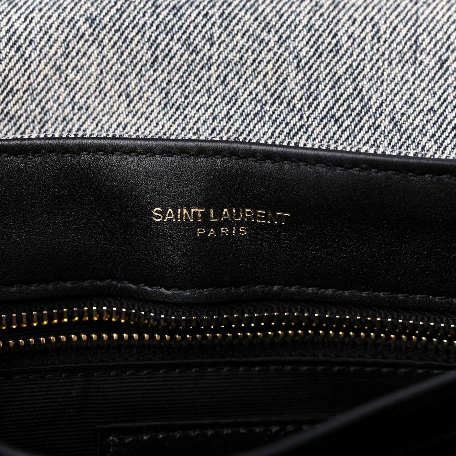 Saint Laurent Denim Y Quilted Monogram Toy Loulou Crossbody Bag Grey 5 of 10