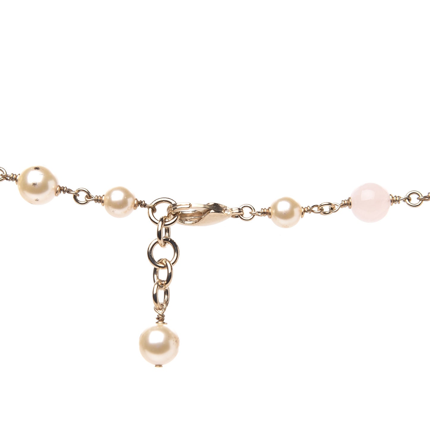 Crystal Pearl Beaded Star CC Necklace Gold Purple