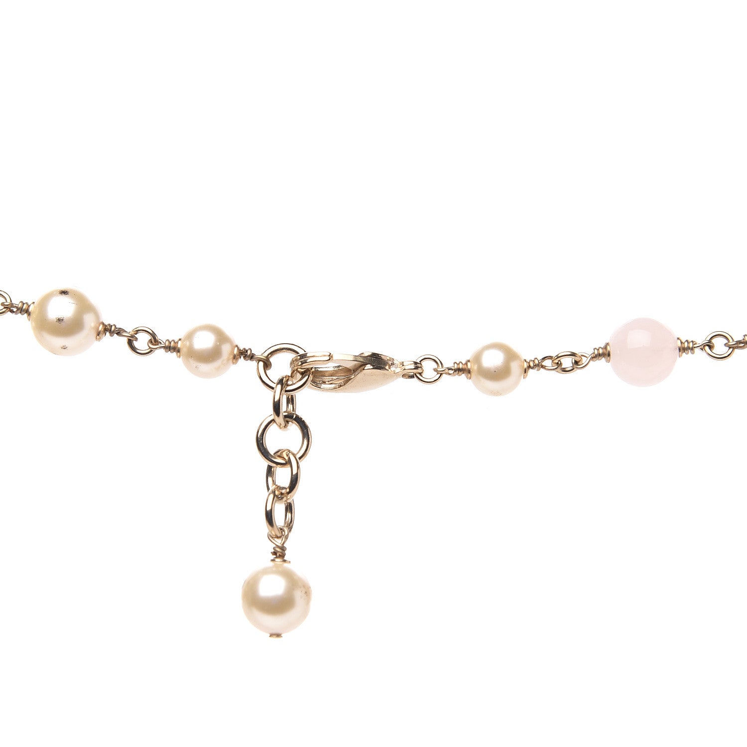 Chanel Crystal Pearl Beaded Star CC Necklace Gold Purple 4 of 5