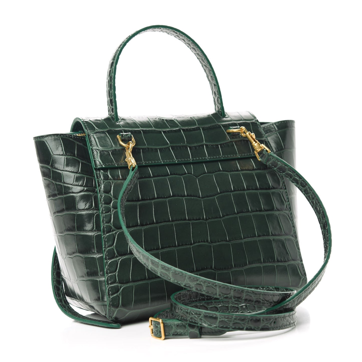 Calfskin Crocodile Embossed Nano Belt Bag Amazone