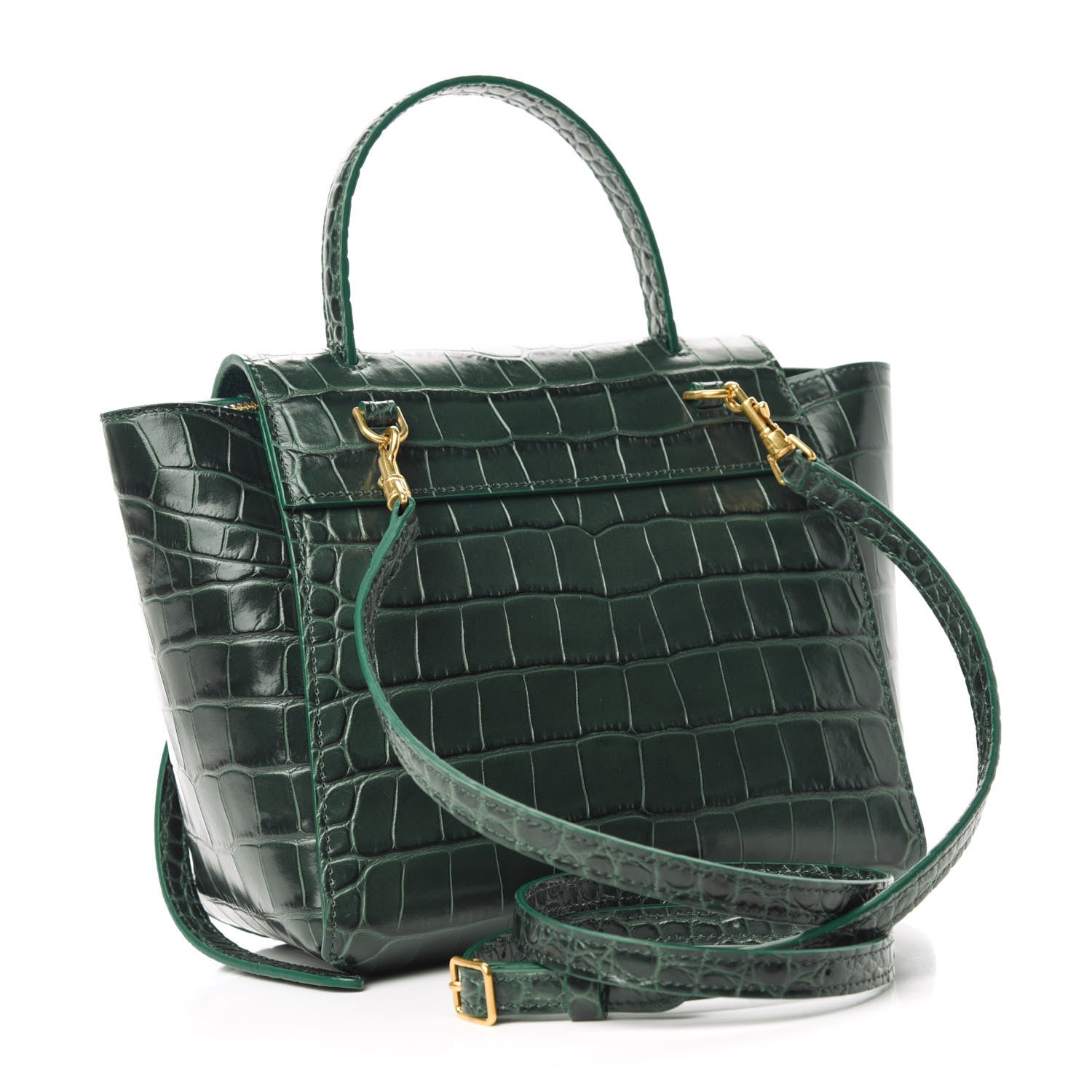 Celine Calfskin Crocodile Embossed Nano Belt Bag Amazone 3 of 10