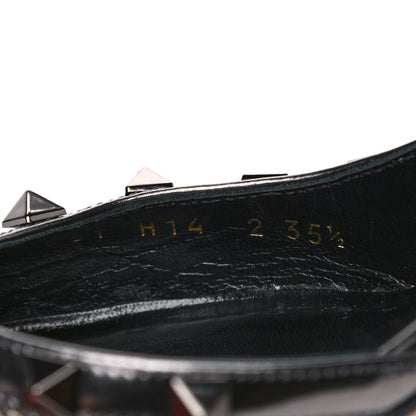 Valentino Garavani Metallic Pebbled Calfskin Rockstud Half D'Orsay Slingback 50mm Pumps 35.5 Rutenio 8 of 12