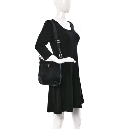 Prada Tessuto Nylon Calfskin Flat Messenger Bag Black 2 of 8