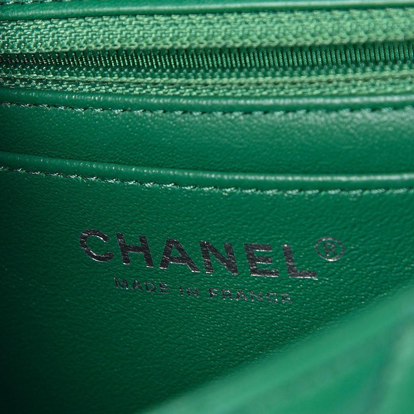 Lambskin Quilted Mini Square Flap Green