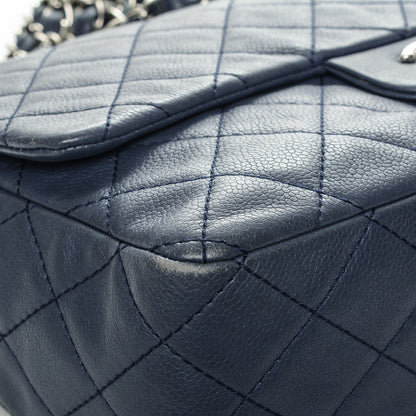 Chanel Washed Caviar Quilted Jumbo Single Flap Blue Roi 8 of 9