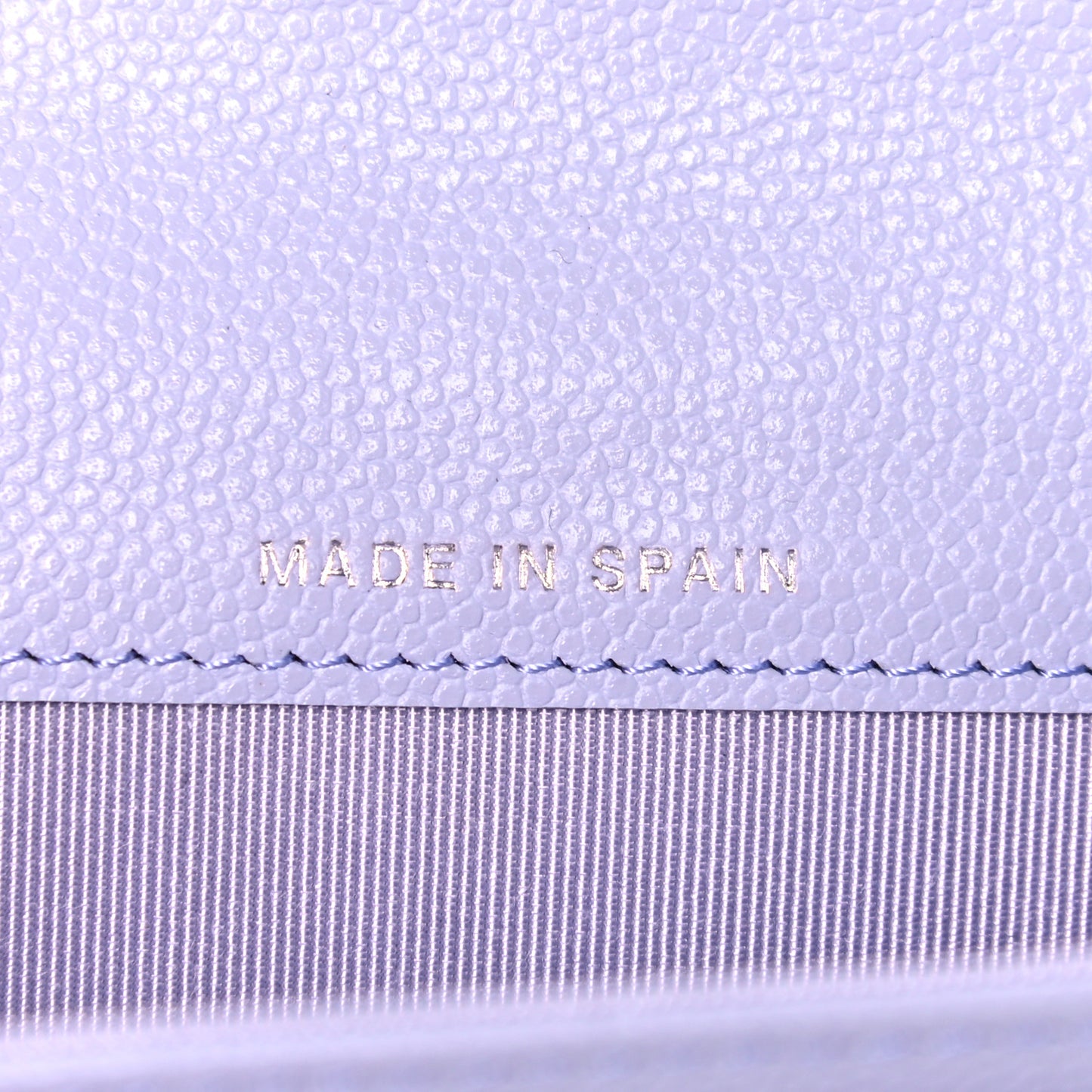 Caviar Quilted Flap Card Holder Wallet Light Purple
