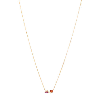 Suzanne Kalan 18K Yellow Gold Diamond Pink Sapphire Orange Topaz Pendant Necklace 1 of 5