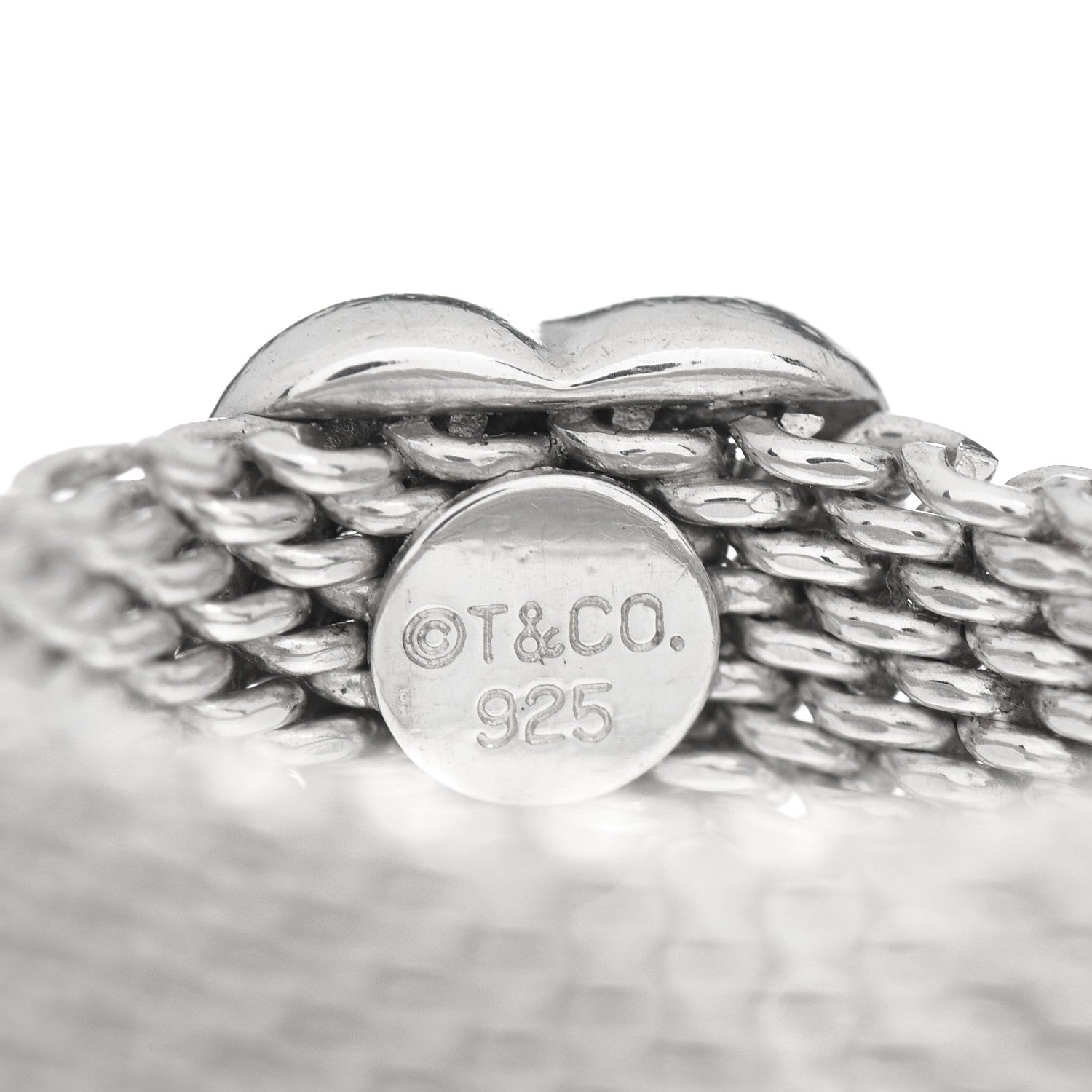 Tiffany Sterling Silver Somerset Mesh Heart Ring 58 8.25 4 of 4