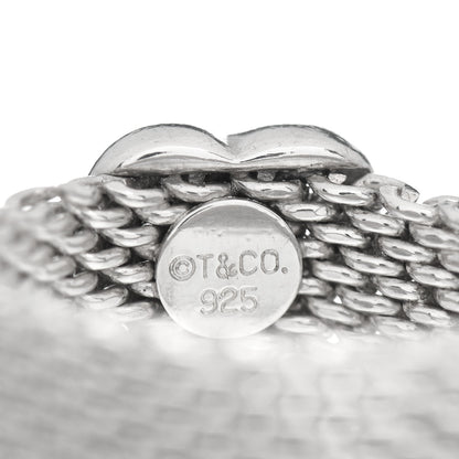 Tiffany Sterling Silver Somerset Mesh Heart Ring 58 8.25 4 of 4