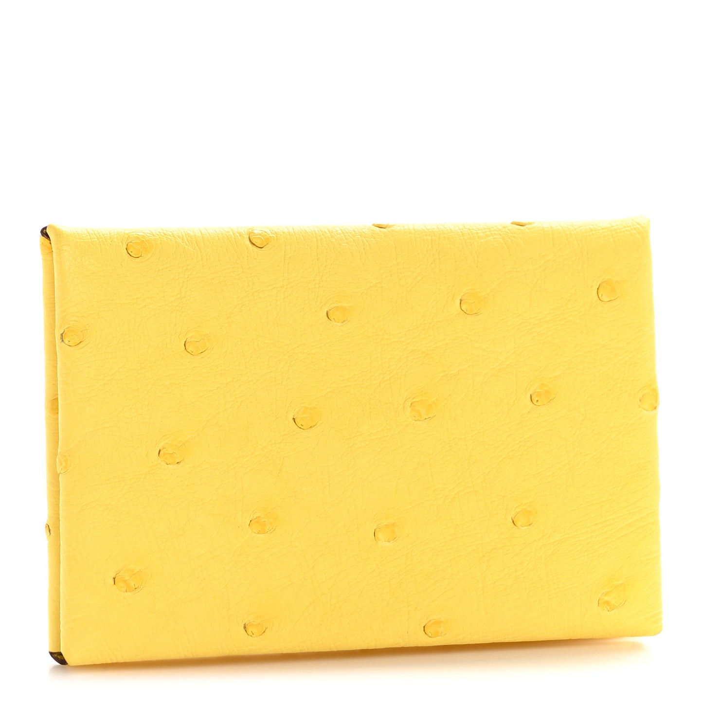 Ostrich Calvi Card Case Jaune Citron