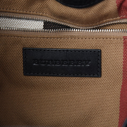 Burberry Grainy Calfskin House Check Small Maidstone Black 6 of 9