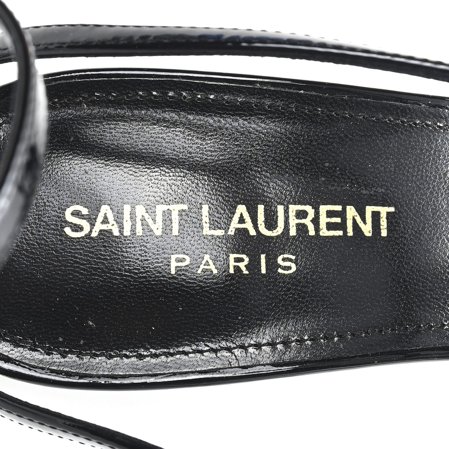 Saint Laurent Patent Cassandra 100 Ankle Strap Sandals 39.5 Black 8 of 10