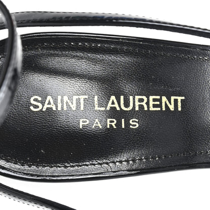 Saint Laurent Patent Cassandra 100 Ankle Strap Sandals 39.5 Black 8 of 10