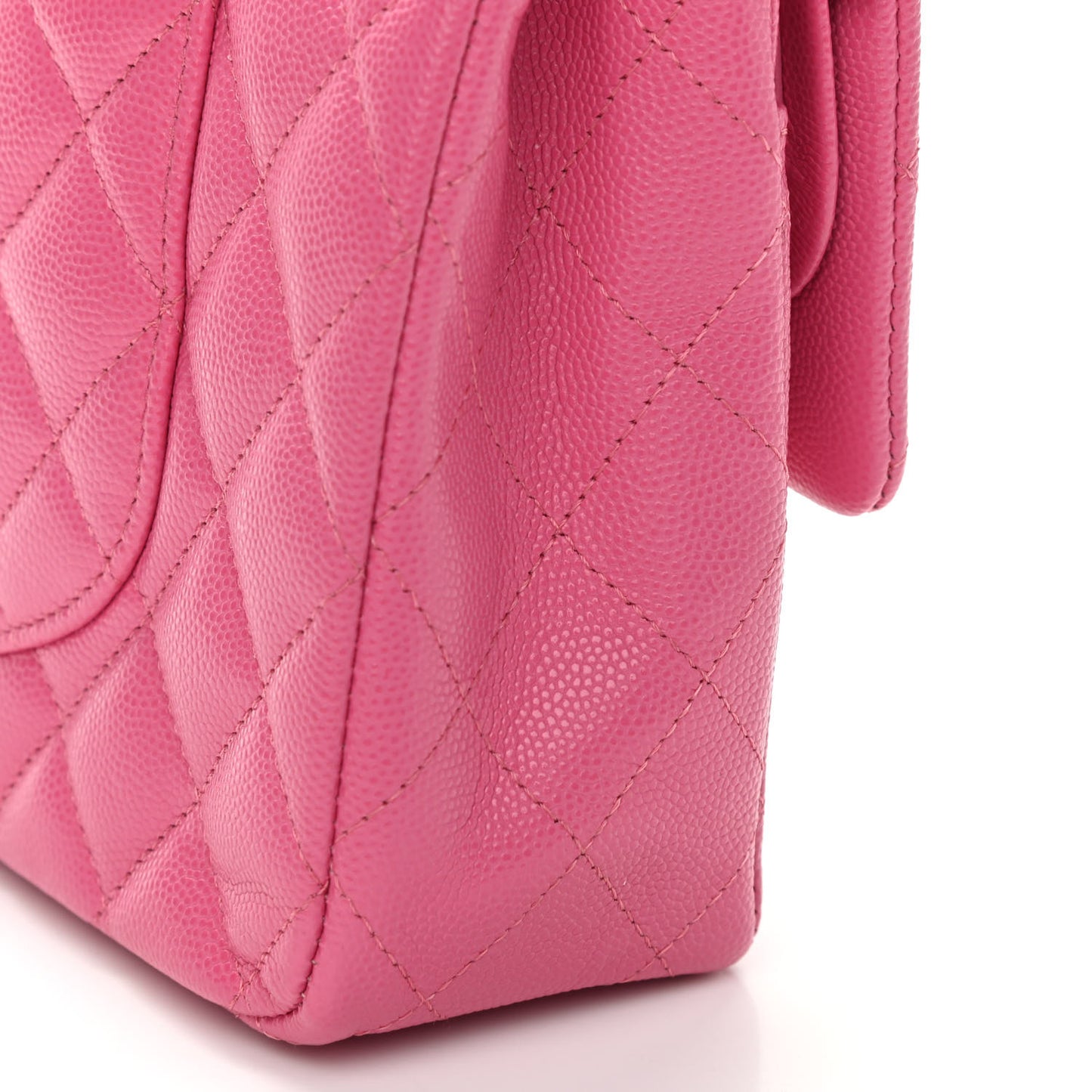 Caviar Quilted Medium Double Flap Pink