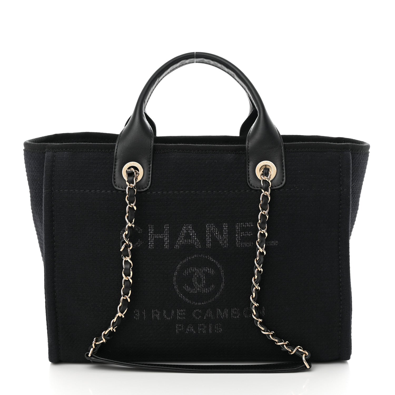 Chanel Mixed Fibers Small Deauville Tote Black 3 of 12