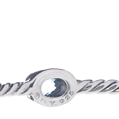 David Yurman Sterling Silver Hampton Blue Topaz Color Classics Bangle Bracelet Set of 2 6 of 6