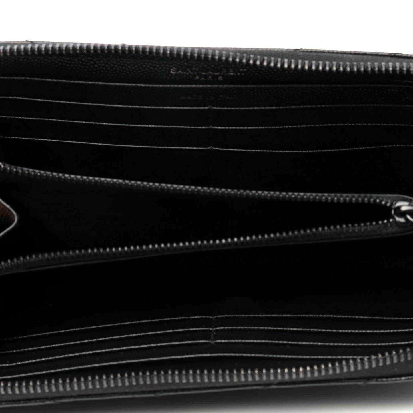 Grain De Poudre Matelasse Chevron Monogram Monochrome Zip Around Wallet Black