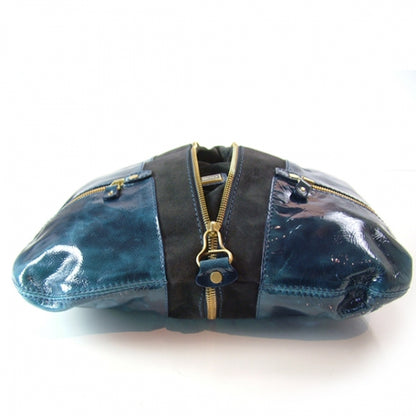 Jimmy Choo Patent Suede Monna /L Tote Blue 5 of 11