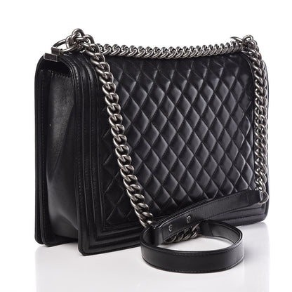 Chanel Lambskin Quilted Large Boy Flap Black 3 of 16