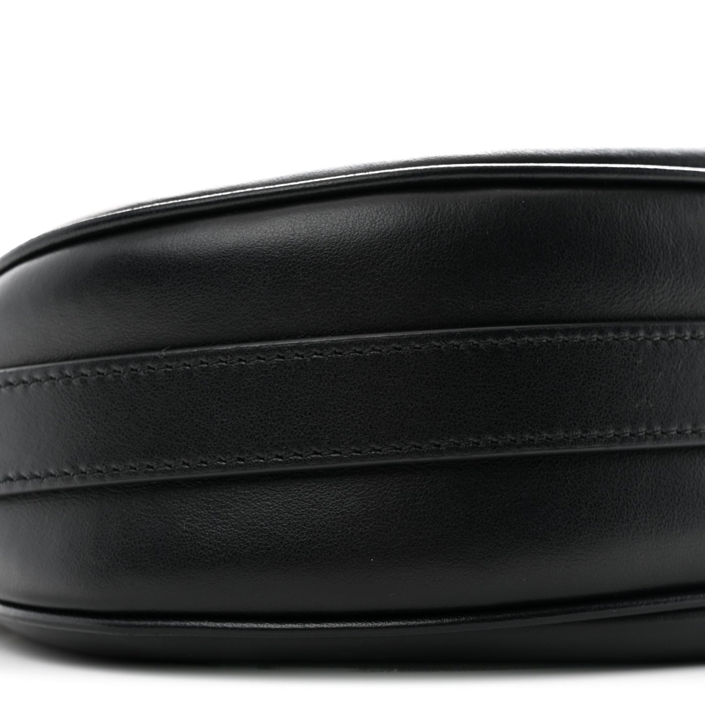 Smooth Calfskin Medium Strap Ava Shoulder Bag Black
