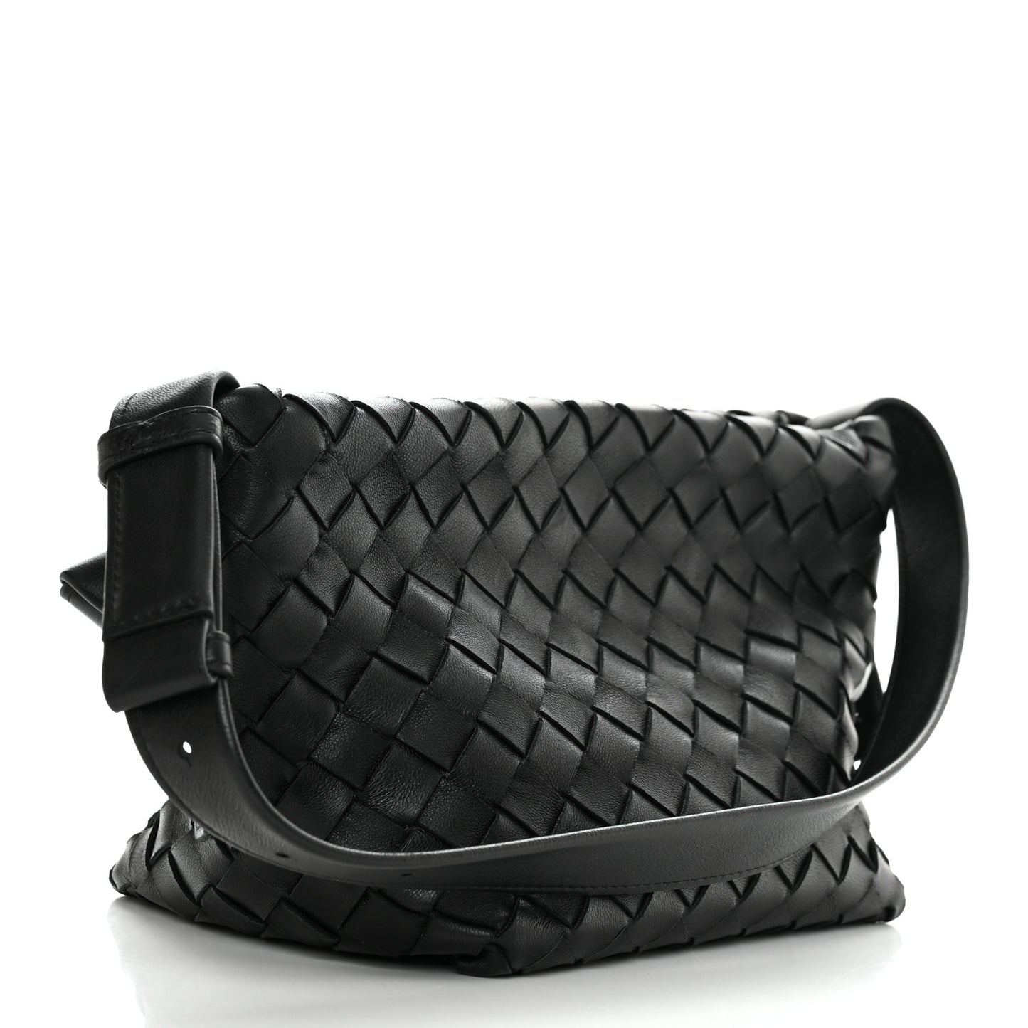 Nappa Intrecciato Tie Shoulder Bag Black