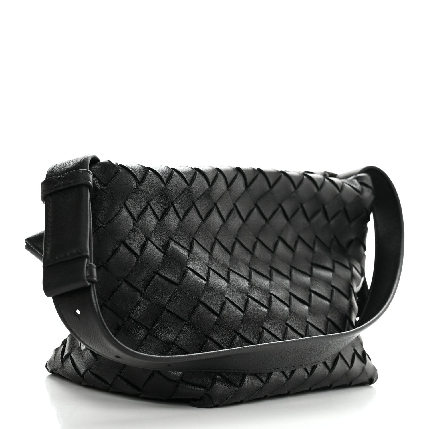 Bottega Veneta Nappa Intrecciato Tie Shoulder Bag Black 3 of 9