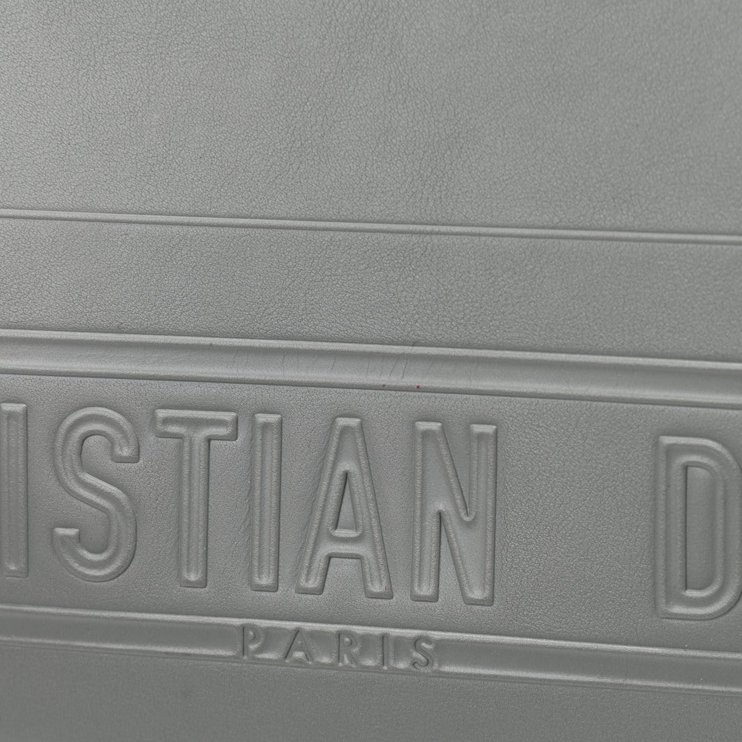 Calfskin Embossed Medium Book Tote Grey