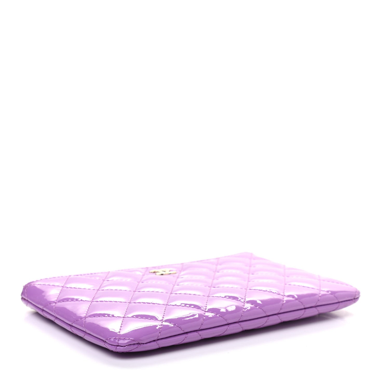 Patent Quilted Cosmetic Case Purple