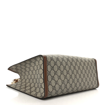 Gucci GG Supreme Monogram Medium Padlock Tote Beige Cuir 4 of 9