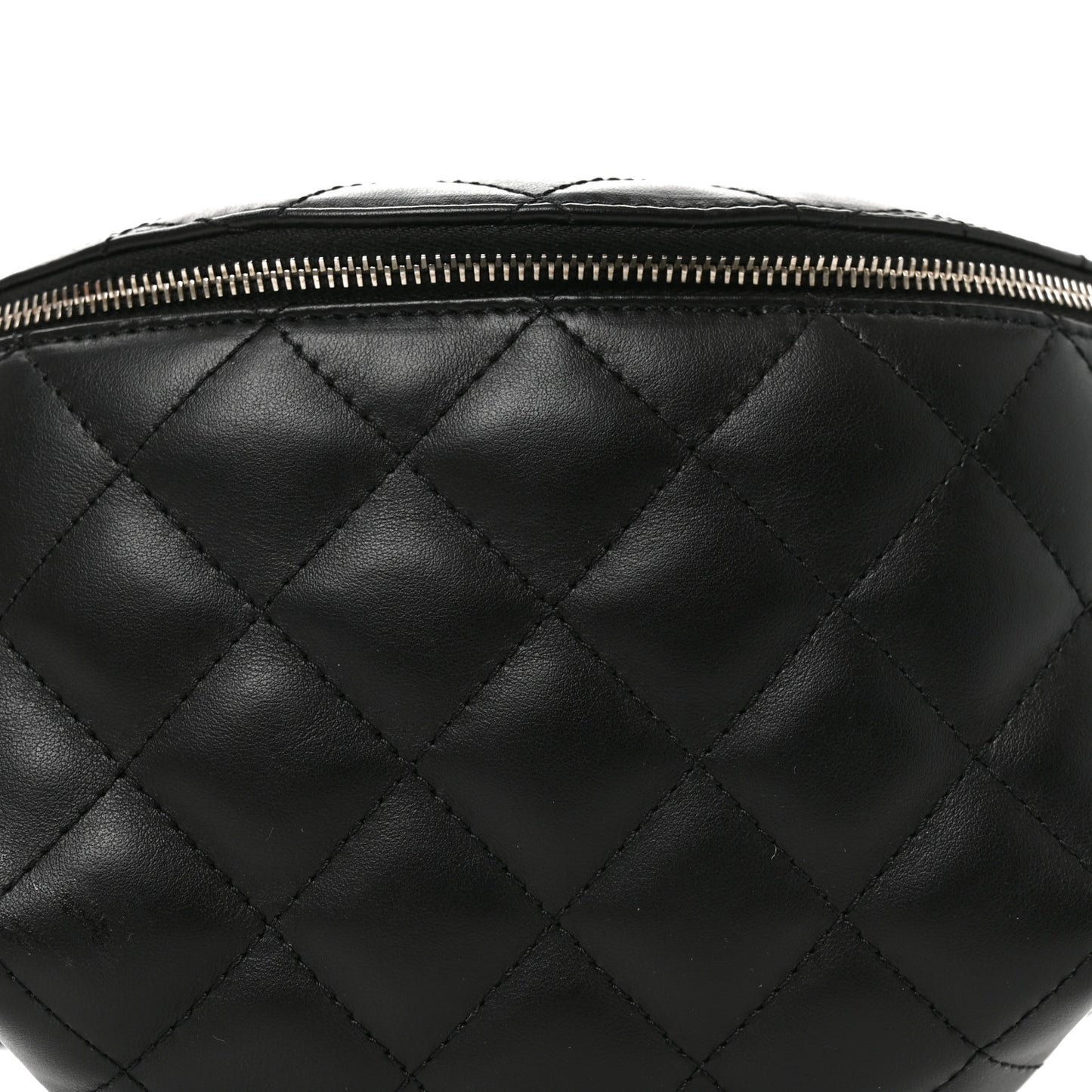 Calfskin Quilted Waist Belt Bag Black