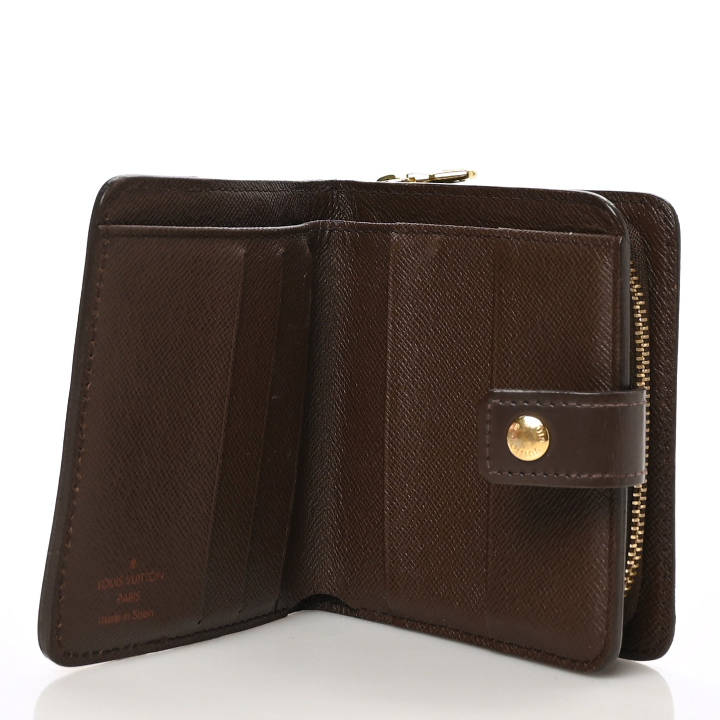 Damier Ebene Zippe Zipped Compact Wallet