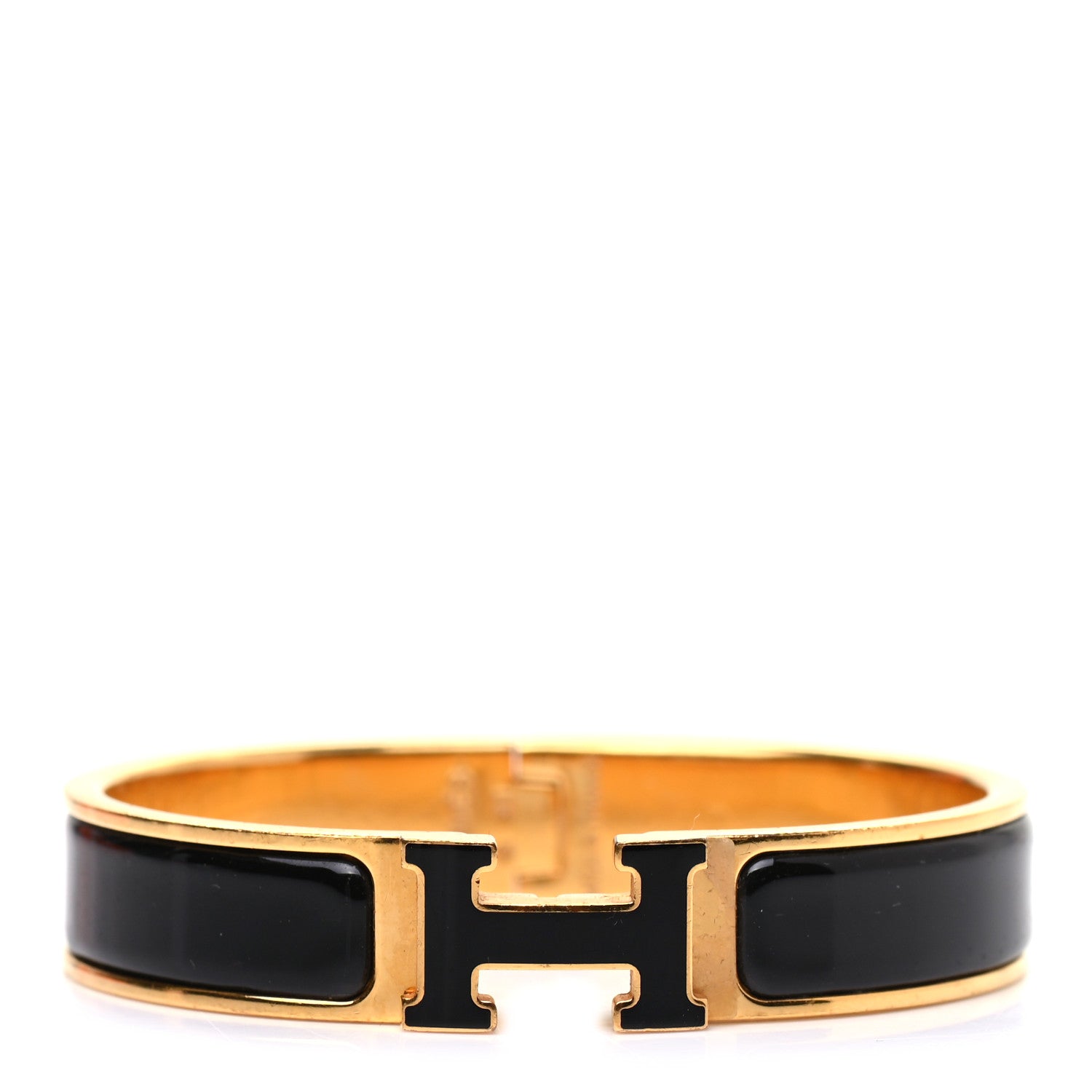 Hermes Enamel Narrow Clic Clac H Bracelet PM Black 1 of 4