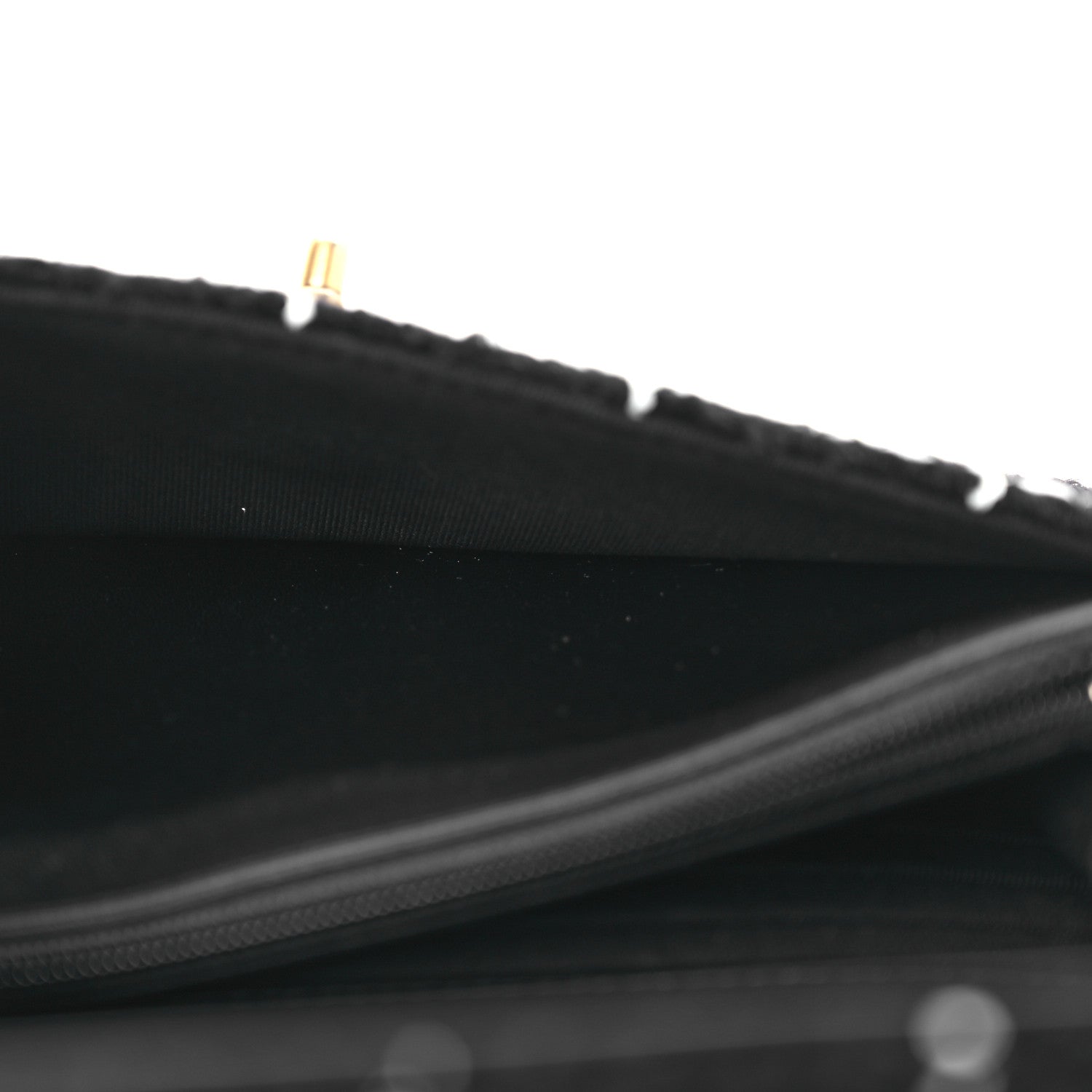 Chanel Tweed Quilted CC Pearl Crush Wallet On Chain WOC Black 6 of 15