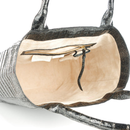 Nancy Gonzalez Crocodile Medium Leaf Tote Black Glitter 5 of 8
