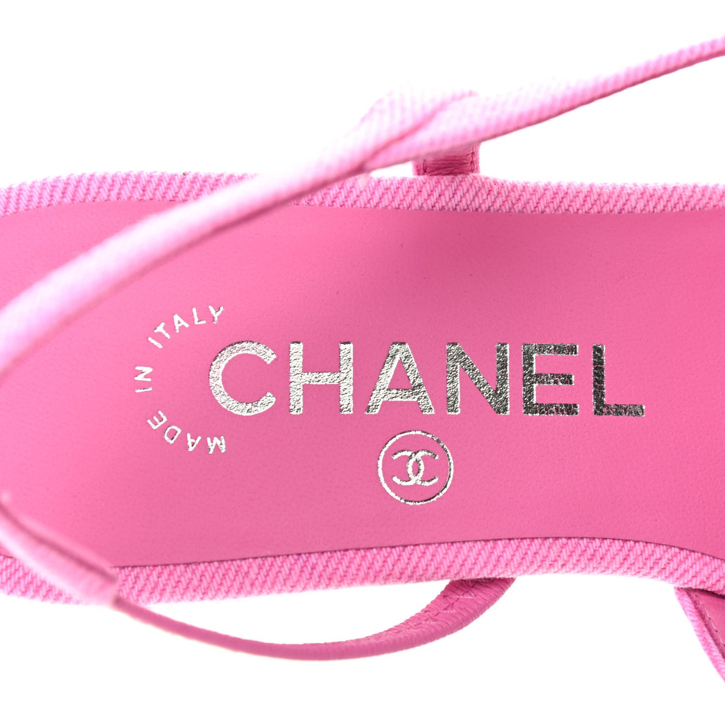Denim Cap Toe CC Slingback Flat 37 Neon Pink