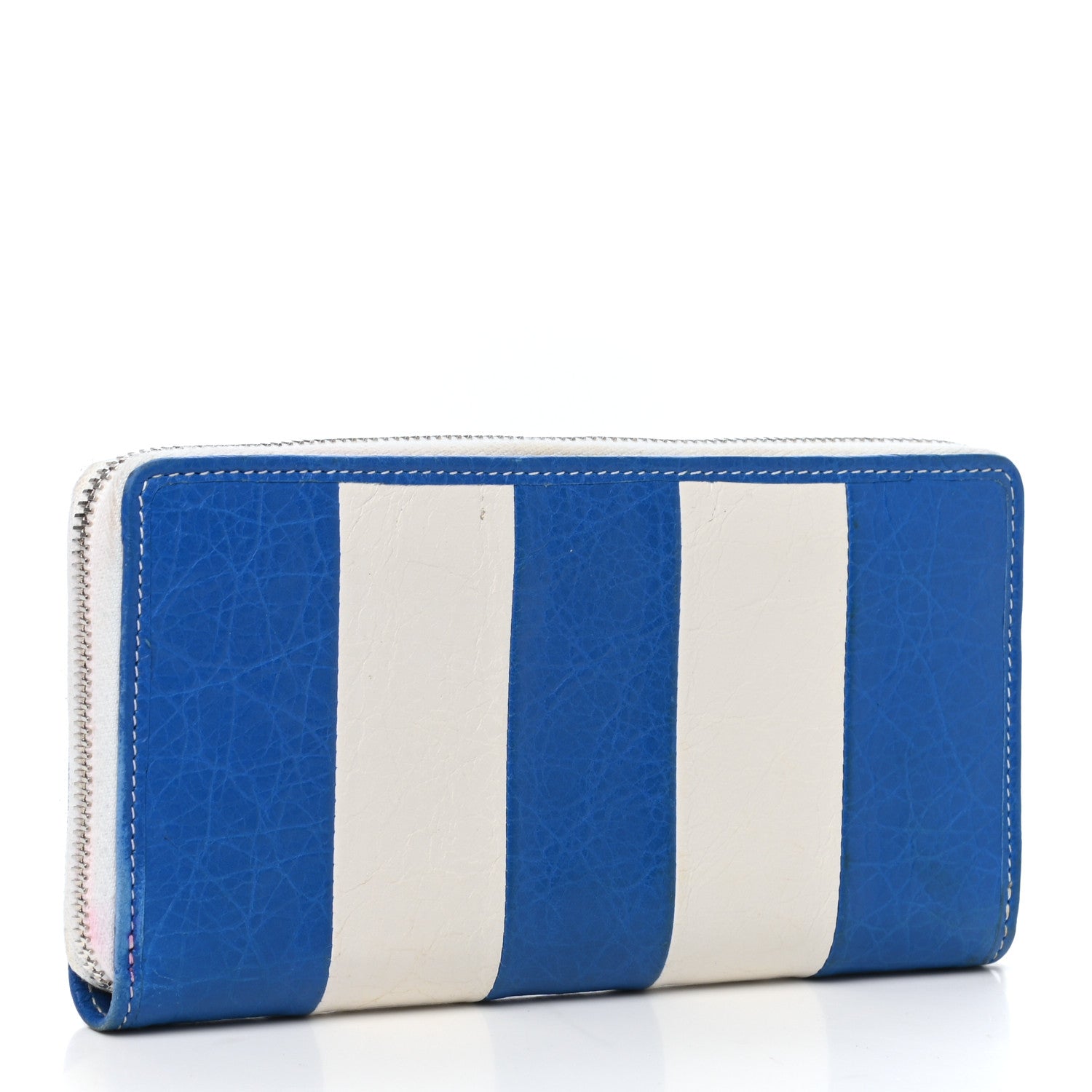 Balenciaga Veau Arena Multicolore Bazar Continental Zip Around Wallet Bleu Lazuli White 3 of 10
