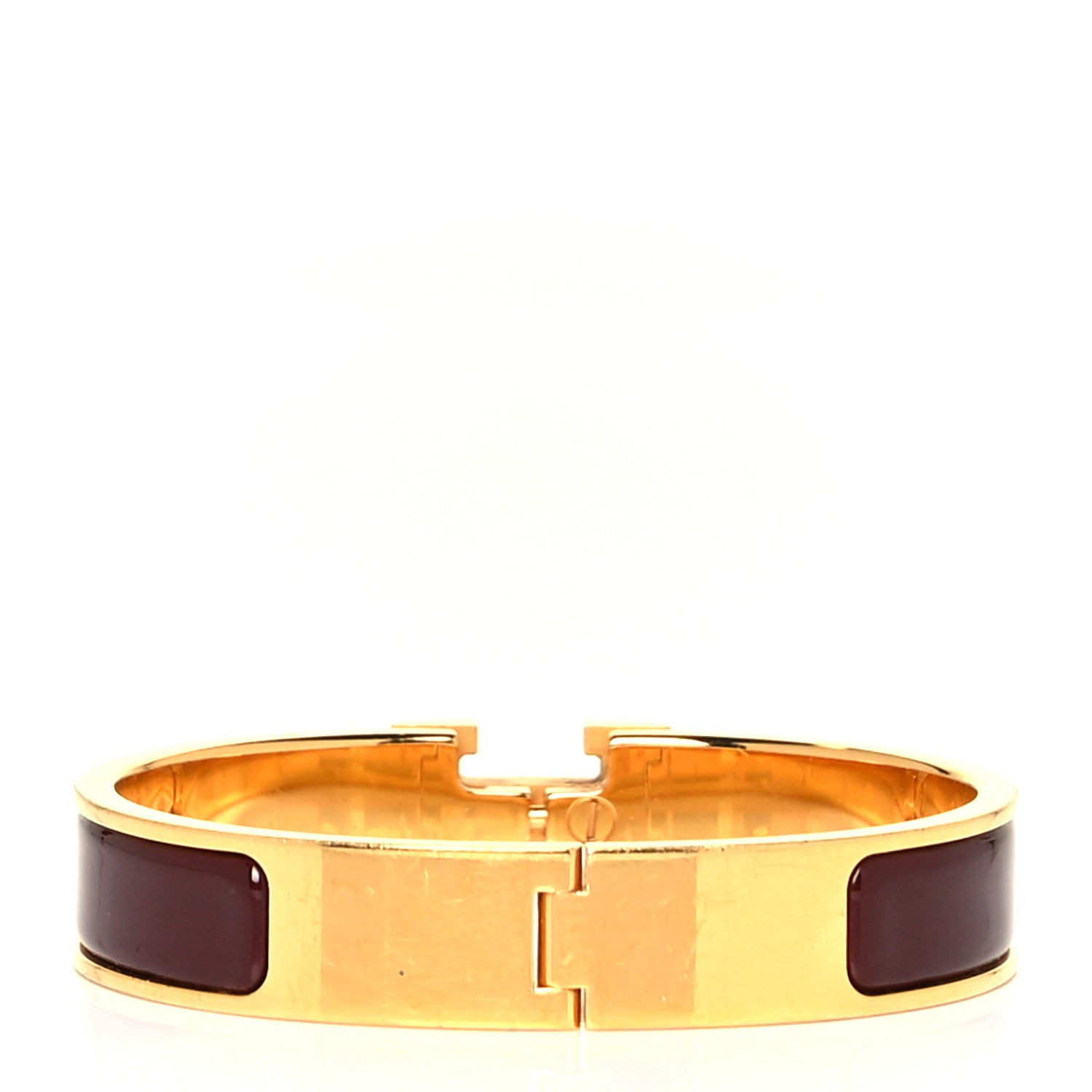 Hermes Enamel Narrow Clic Clac H Bracelet PM Cacao 3 of 4