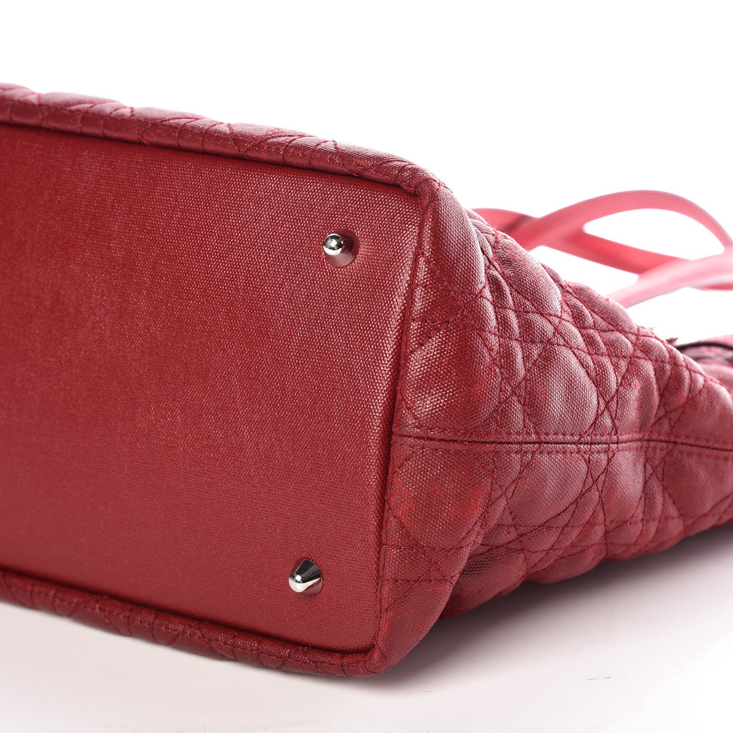 Coated Canvas Cannage Small Panarea Tote Red