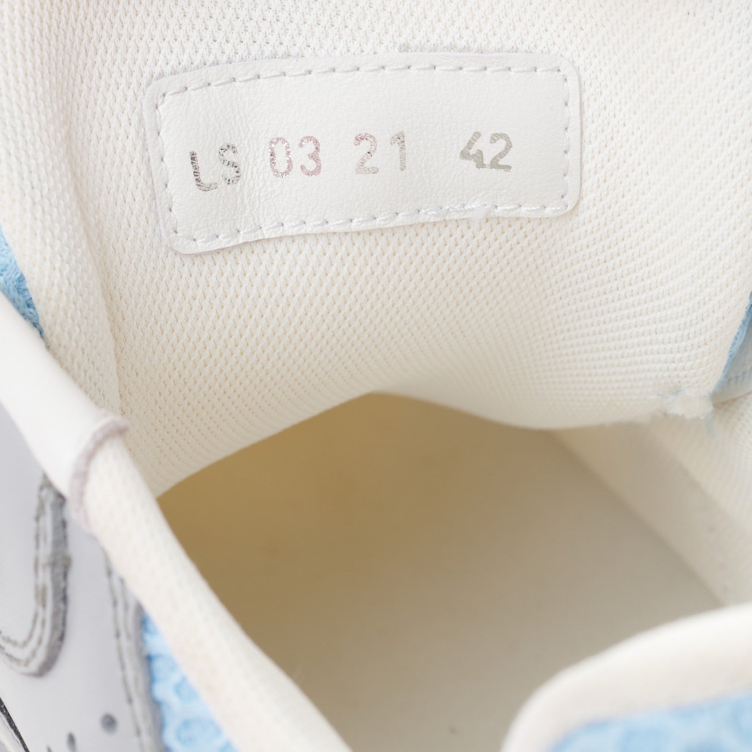 Christian Dior Technical Mesh Calfskin Mens B22 Sneakers 42 White Blue Grey 8 of 15