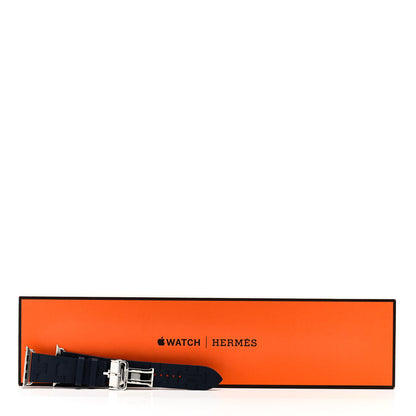 Hermes Rubber 42mm Deployment Buckle Kilim Apple Watch Single Tour Band Blue 5 of 5