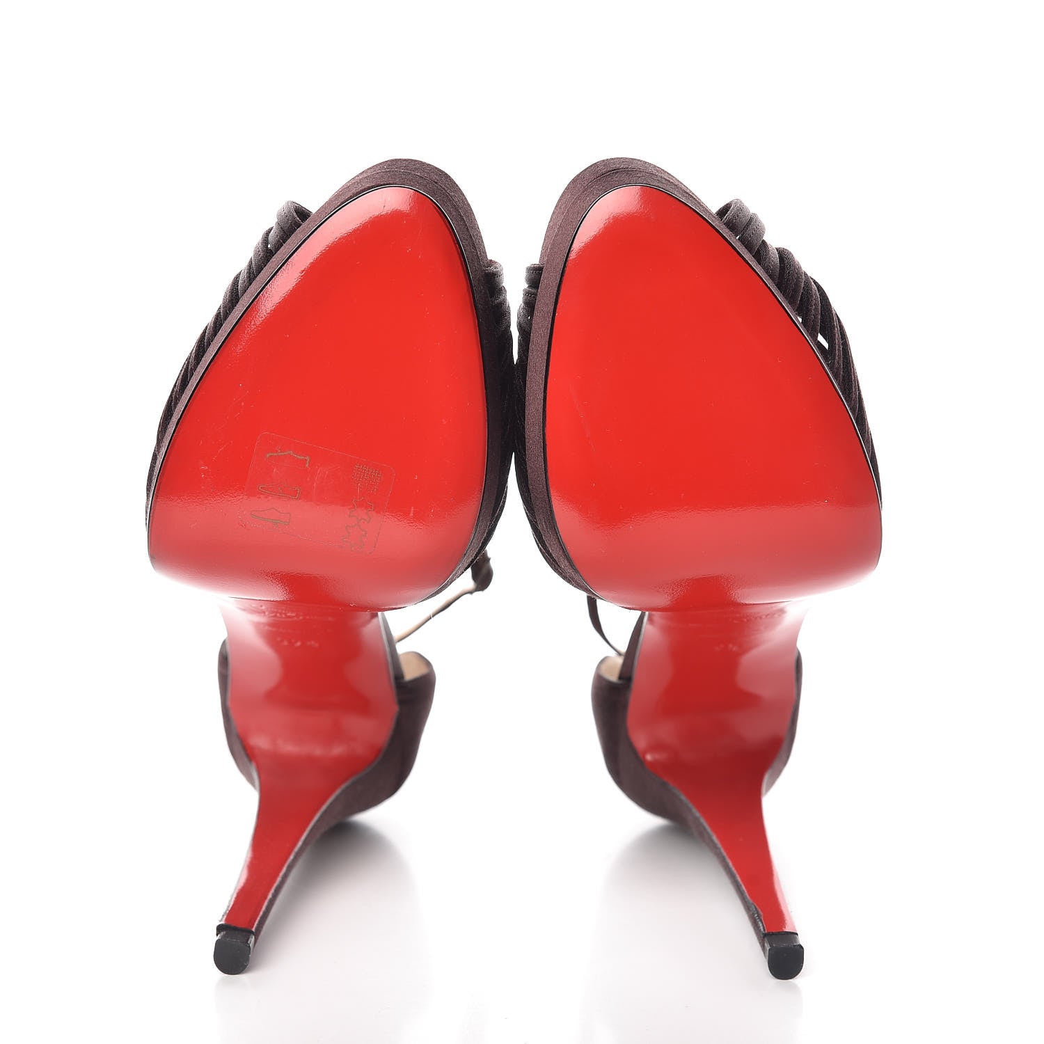 Christian Louboutin Satin Youpla 140 Platform Peep Toe Pumps 39.5 Lie De Vin 5 of 8