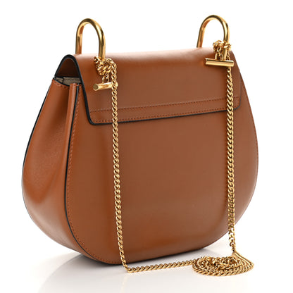 Chloe Smooth Calfskin Suede Striped Patchwork Drew Shoulder Bag Caramel 3 of 10