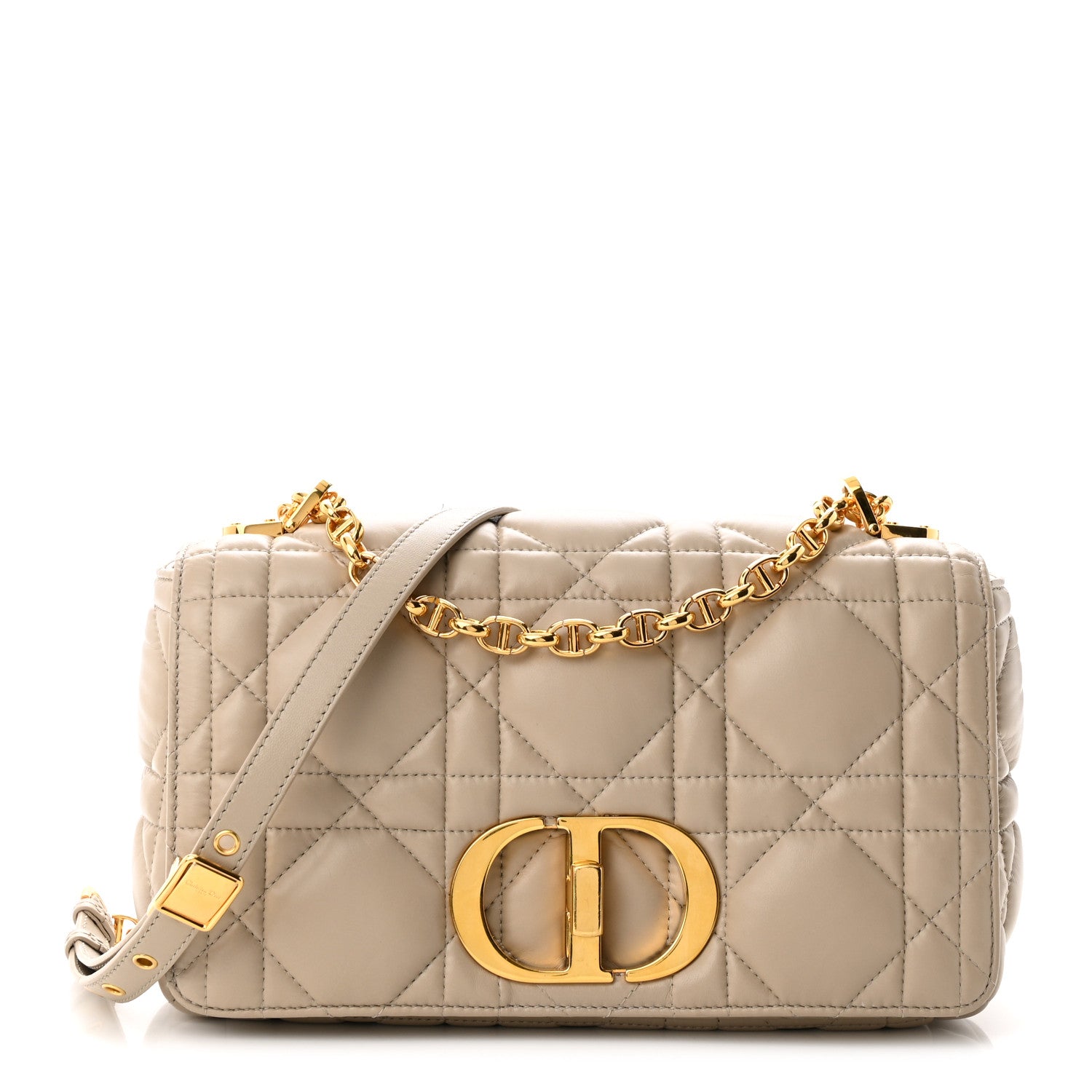 Christian Dior Calfskin Macrocannage Medium Caro Bag Sand 1 of 12