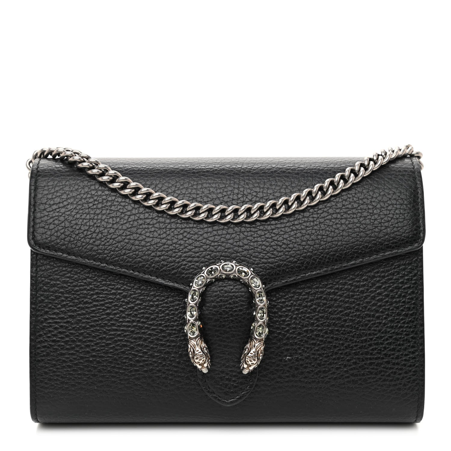 Gucci Calfskin Mini Dionysus Chain Wallet Black 1 of 9