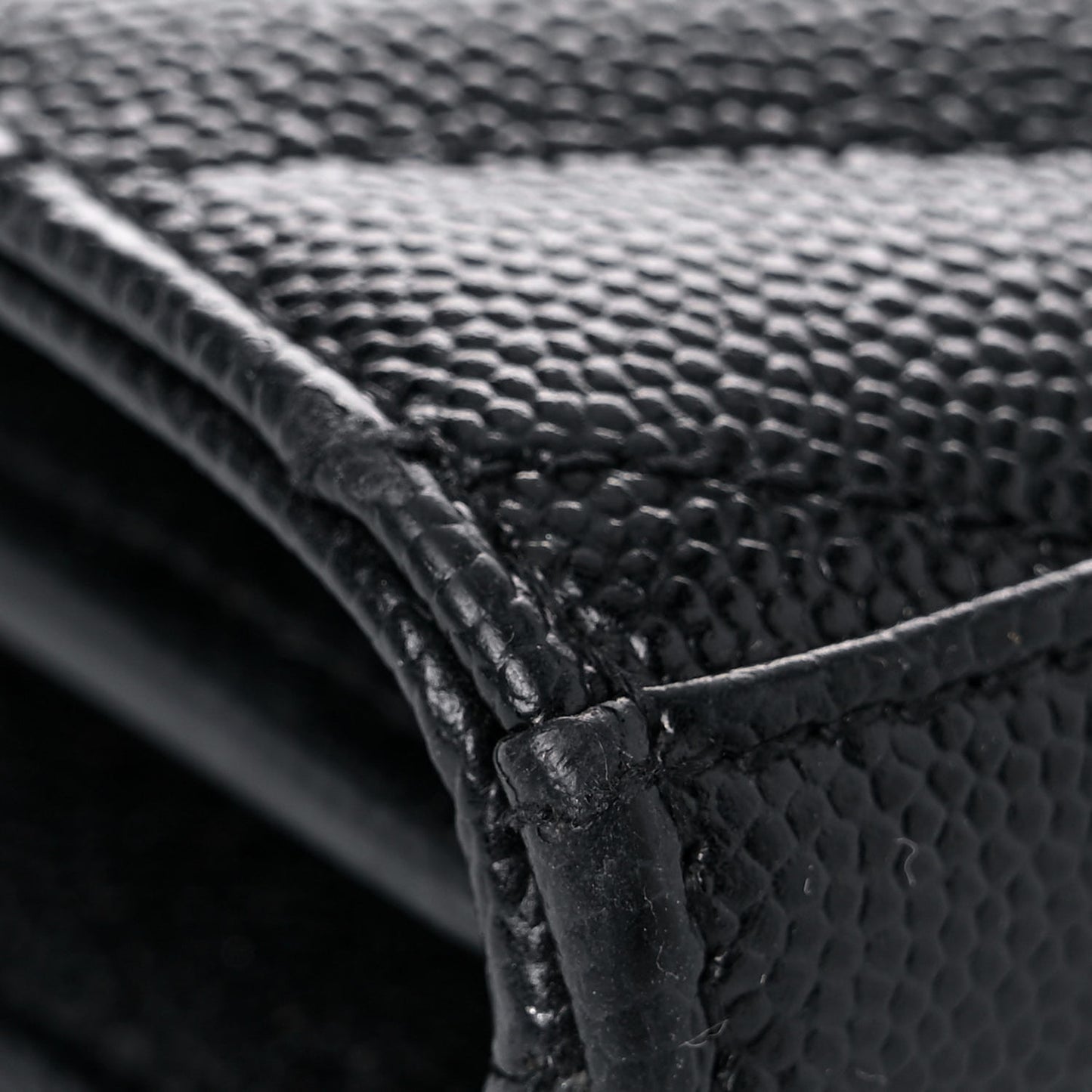Grain De Poudre Matelasse Chevron Monogram Chain Wallet Black