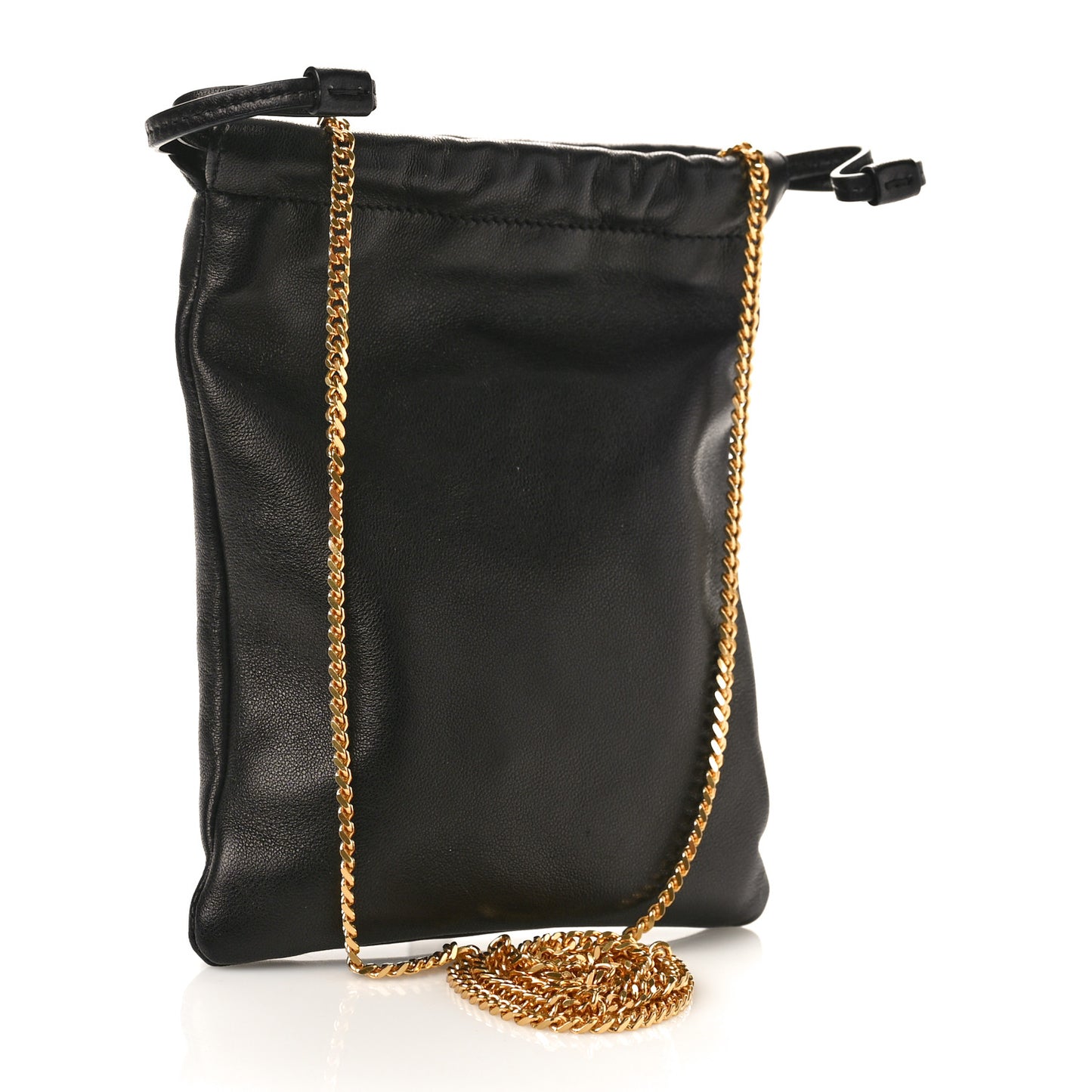 Lambskin Paris Drawstring Pouch Black