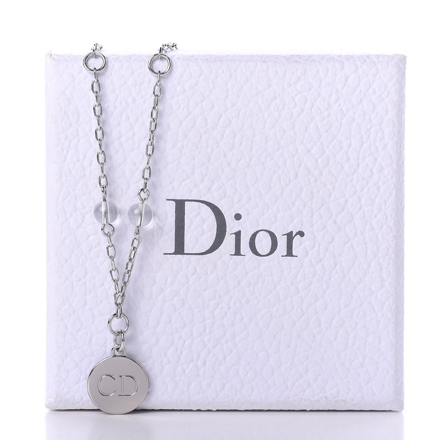 Pearl Crystal Bow Charm Necklace Silver Black