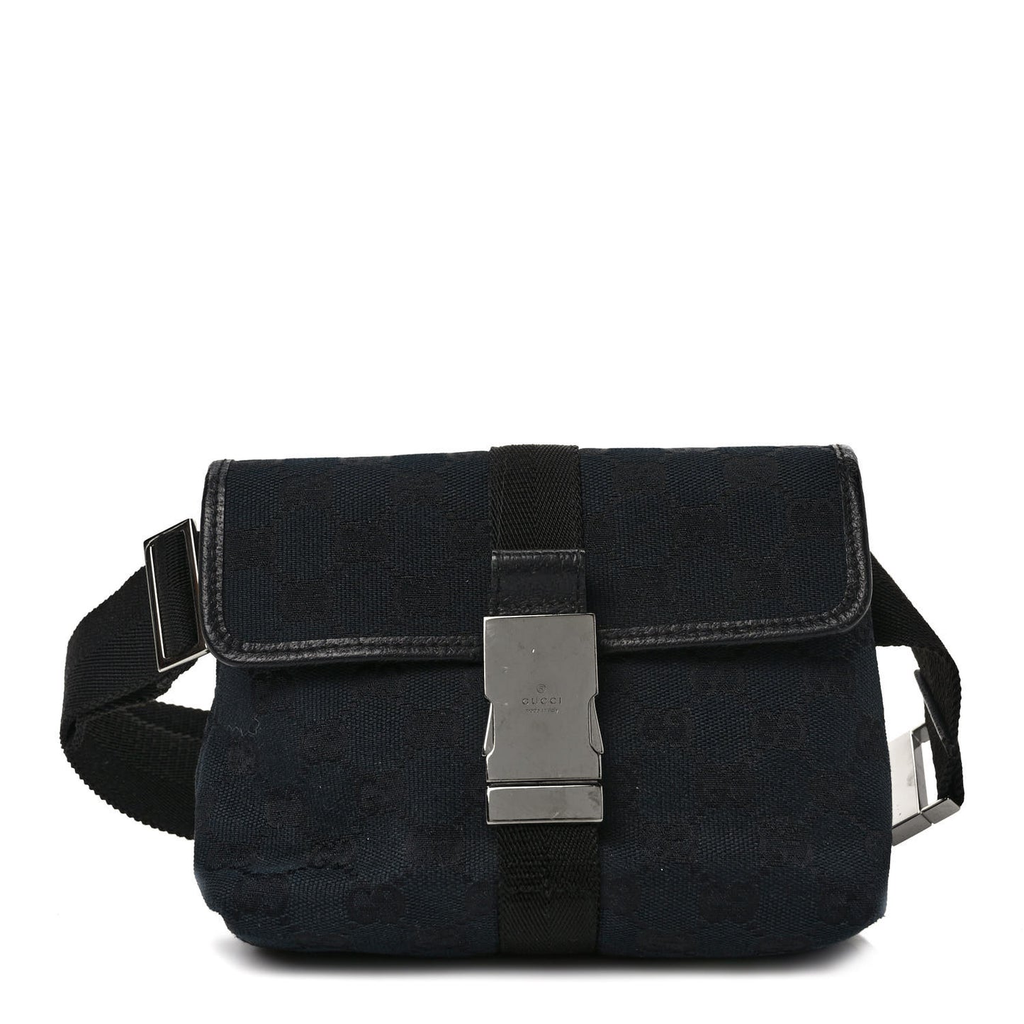 GG Monogram Web Buckle Belt Bag Black