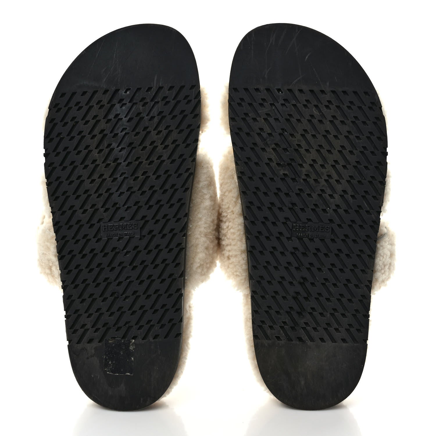 Hermes Woolskin Womens Chypre Sandals 39 Ecru 5 of 8